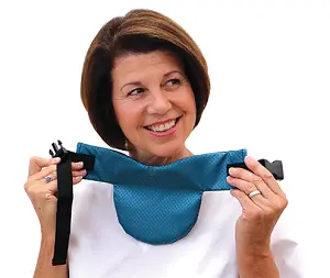 [SHI-631-QRL] Protector tiroide, Royal Blue, Nylon, Cierre Tip Top